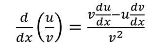 quotient rule for differentiation as tested in o level add math