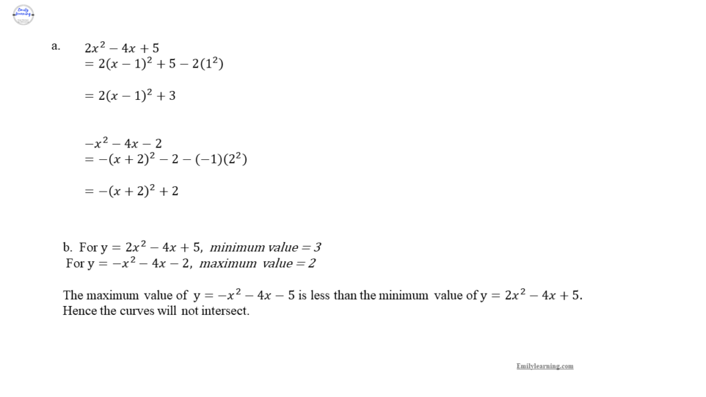 worked solutions for a math specimen paper 1 on quadratic functions