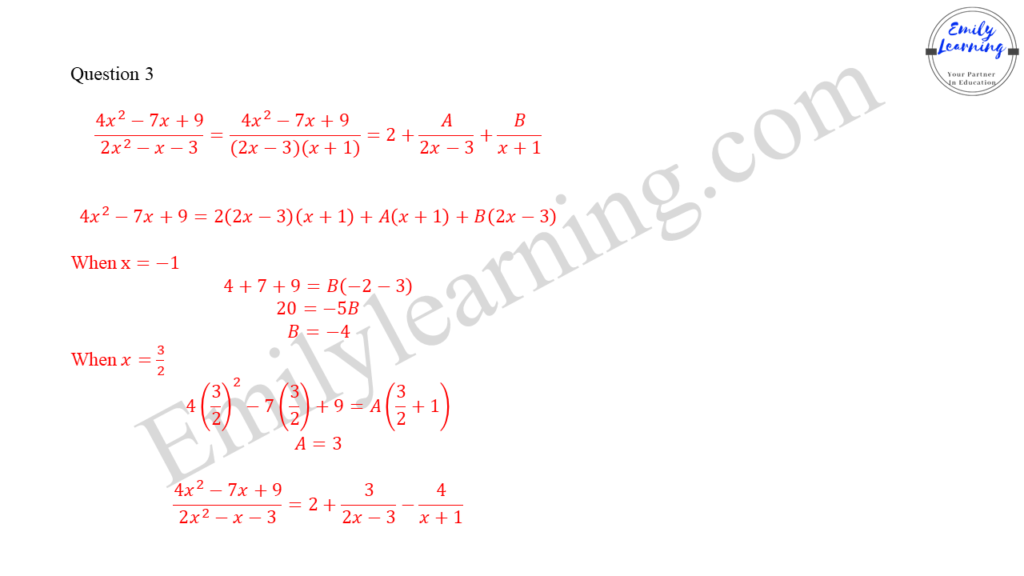 worked solutions of O Level A Math Paper 1 question 3 on partial fractions