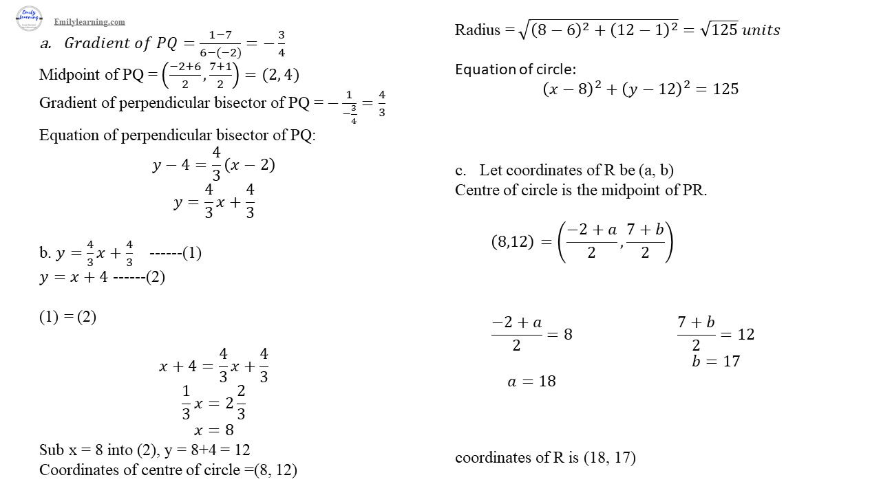 Suggested Answer for O Level Add Math Specimen Paper 2 - Emily Learning