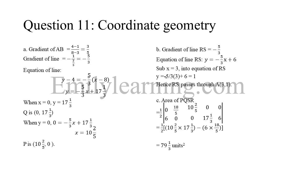 Suggested Answer for N Level Add Math Specimen Paper 1 - Emily Learning