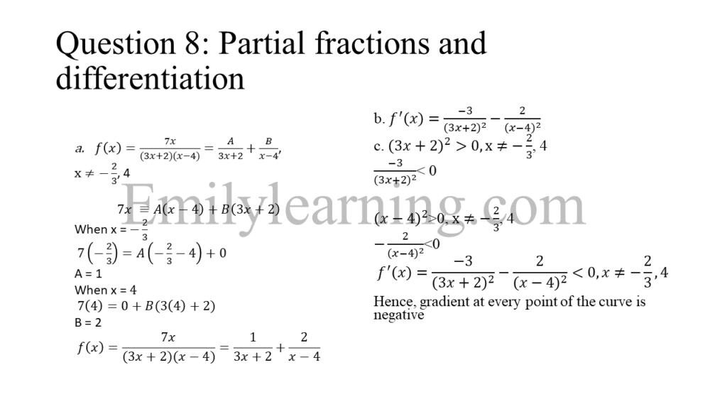 Suggested Answer for N Level Add Math Specimen Paper 2 on partial fractions and integration