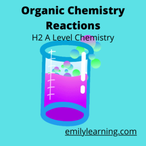 Find a list of the organic chemistry reactions tested in A Level H2 Chemistry