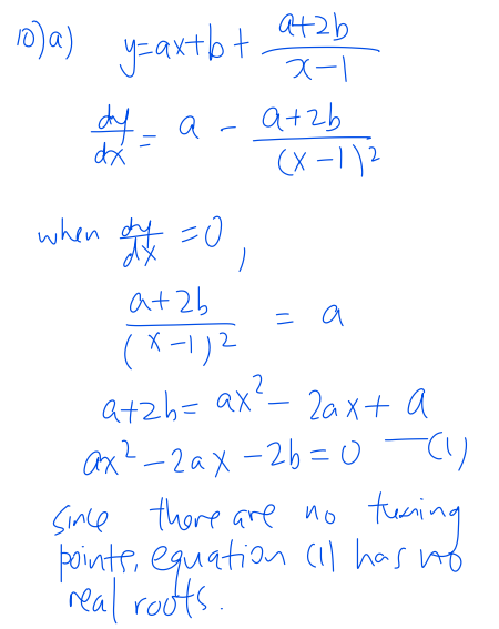 Solutions to 2022 H2 A Level Mathematics Paper 1 Question 10.  This question is on curve sketching.