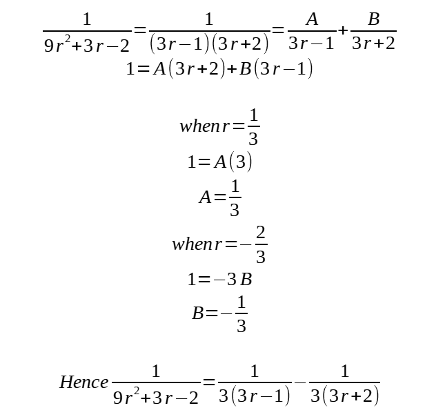 Solutions to 2022 H2 A Level Mathematics Paper 2 Question 4. This question is on summation of series and method of difference.