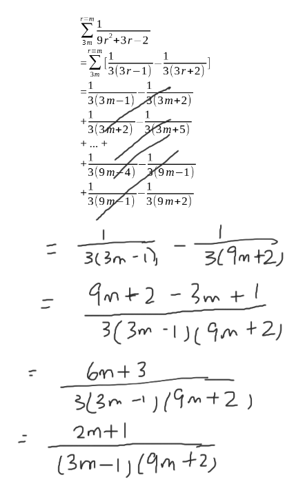 Solutions to 2022 H2 A Level Mathematics Paper 2 Question 4. This question is on summation of series and method of difference.