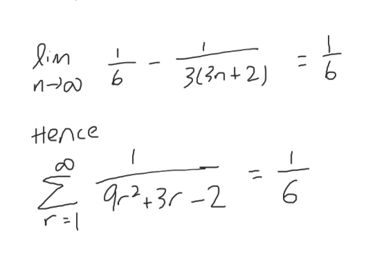 Solutions to 2022 H2 A Level Mathematics Paper 2 Question 4. This question is on summation of series and method of difference.