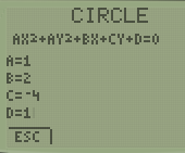 Use of the graphic calculator Ti 84 from texas instrument to sketch circle.