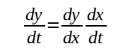 chain rule to relate the rate of change of y to the rate of change of x. dy/dt = dy/dx dx/dt.