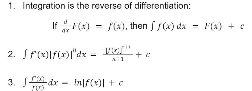 Here are the general integration formulae tested in H2 A Level Math exam.